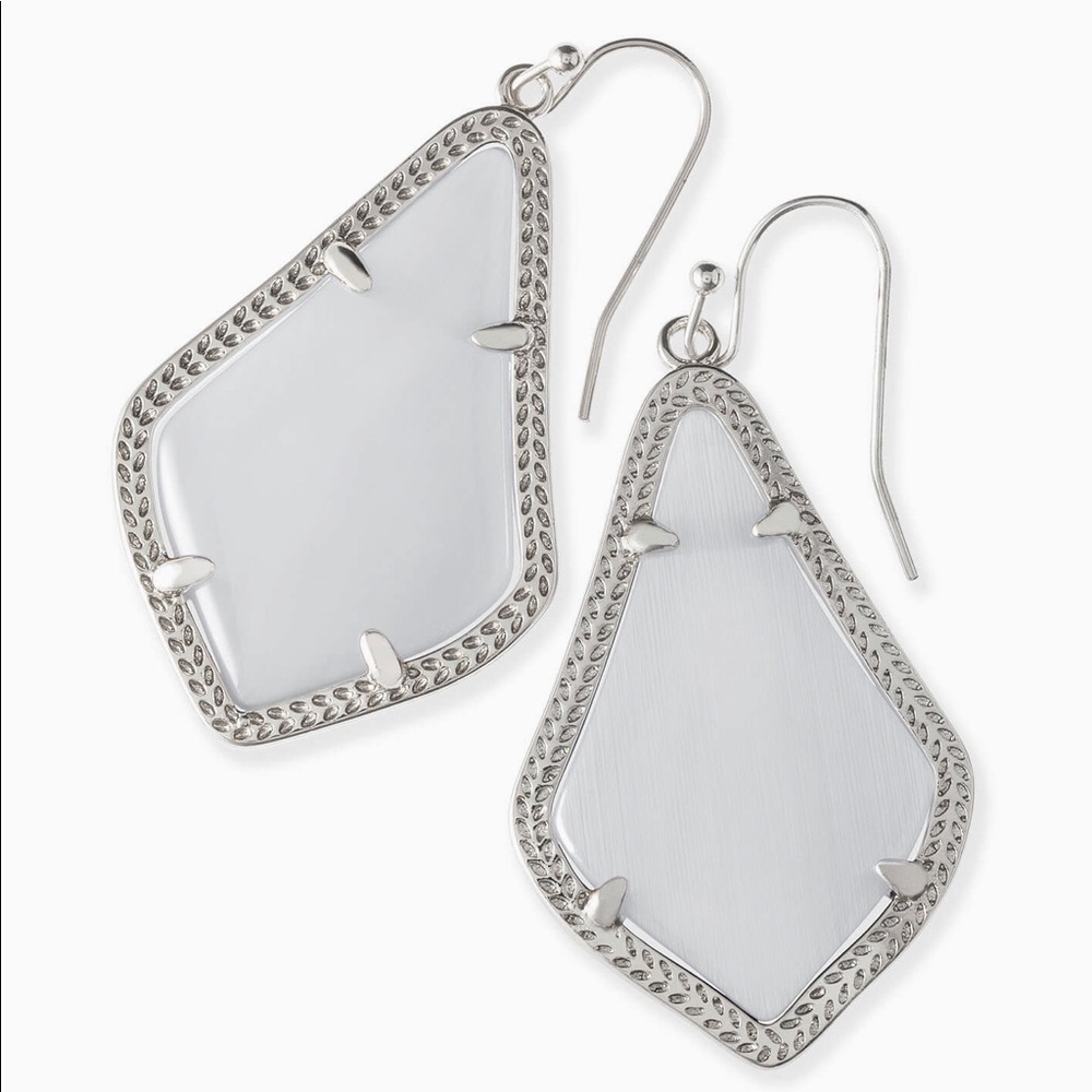 Kendra Scott Alex Silver Slate CatEyeDrop earrings